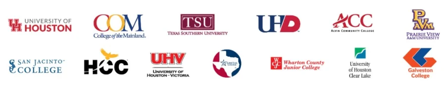 The 13 schools involved in the Houston Guided Pathways to Success program (GPS) (Houston GPS)